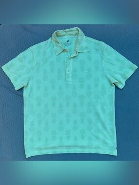 Caribbean Joe Men’s Pineapple Jacquard Polo — Mint Green